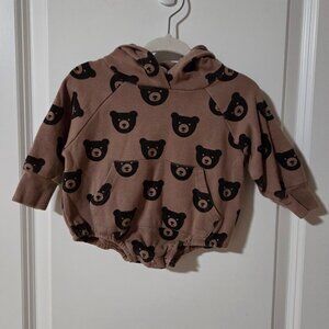 Unisex Long Sleeved Hooded Onesie, 0-3 months